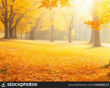 Captivating Autumn  Sunny Nature Background for Art Enthusiasts. Generative AI.