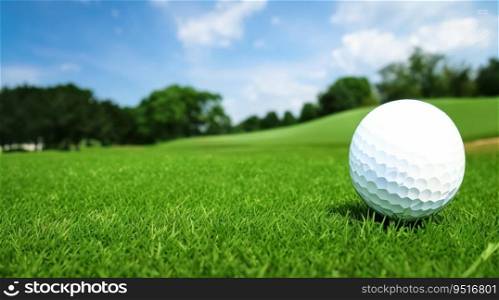 Capturing the Beauty of a Golf Ball on Lush Green Grass. Generative AI.