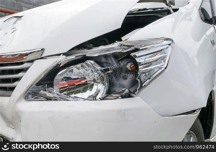 Car accident vehicle destroyed