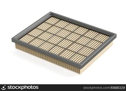 Car air filter on white background