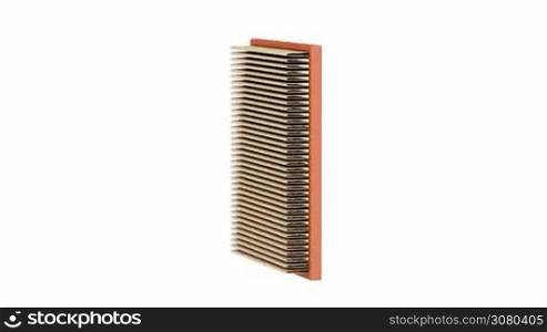 Car air filter spin on white background