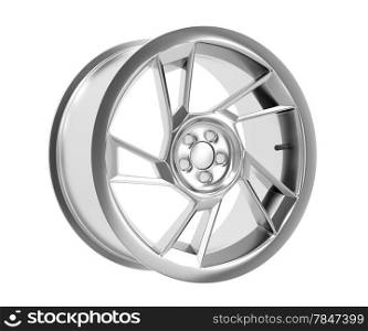 Car alloy rim isolated on white background