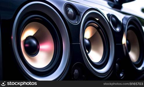 car audio system speakers, bass music in the car generative ai.