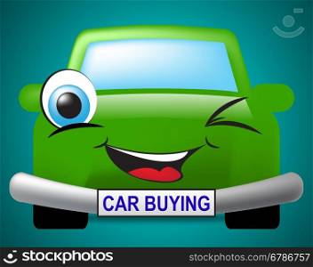 Car Buying Representing Transport Ecommerce And Purchase