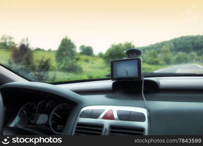 car dashboard and satelite navigation system auto gps panel device