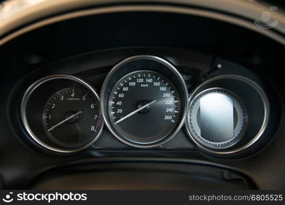 Car dashboard show all led signs before engine start