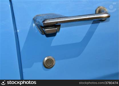 Car door handle from a classic car.