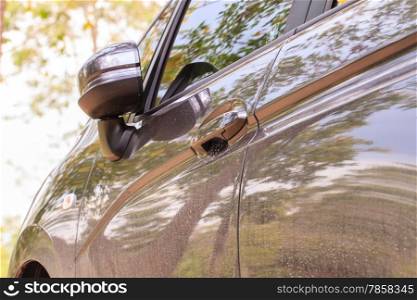 car door lock and handle in park
