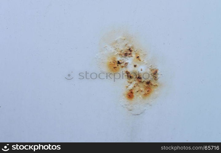 car door paint rust stain close detail