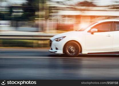 Car driving on high way road,Car a lot on the road