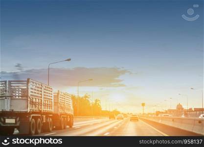Car driving on high way road,Transportation concept
