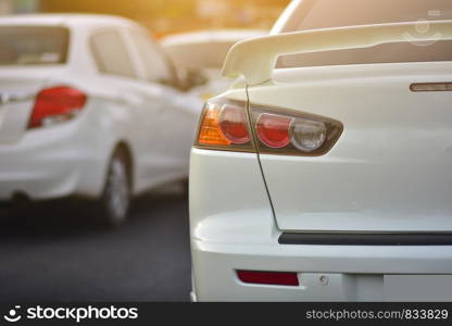 Car Driving on road and Small passenger car seat on the road used for daily trips