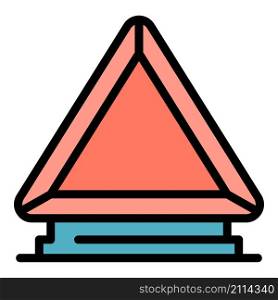 Car emergency triangle icon. Outline car emergency triangle vector icon color flat isolated. Car emergency triangle icon color outline vector