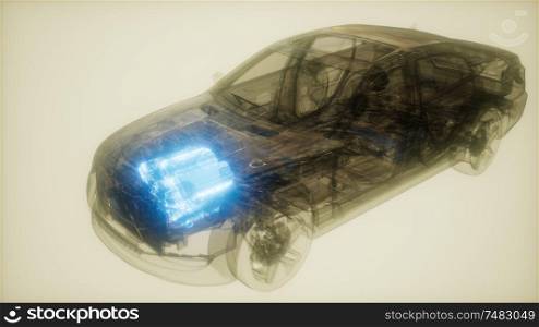 car engine visible in transparent car. Car Engine Visible in Car