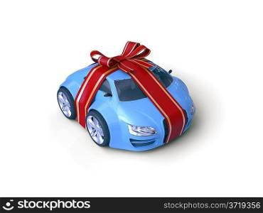 Car Gift Baby Coupe Series (Gift stripe over little car with a bow, micromachines series) - original design