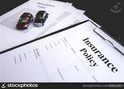 Car insurance with model and policy documents