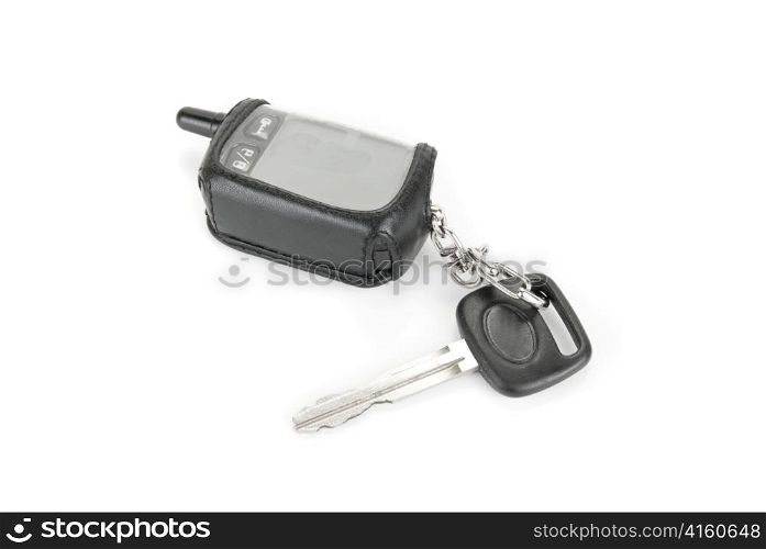 Car key and security system isolated on a white background