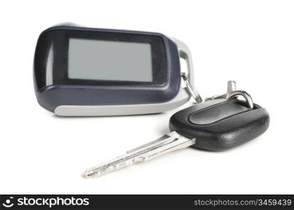 car key with remote control cut out from white