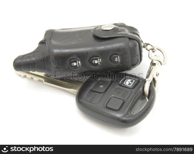 Car keys, objects isolated on white background .