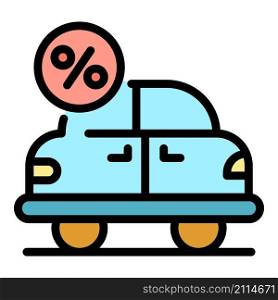 Car leasing icon. Outline car leasing vector icon color flat isolated. Car leasing icon color outline vector