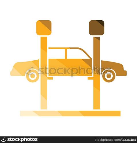 Car lift icon. Car lift icon. Flat color design. Vector illustration.