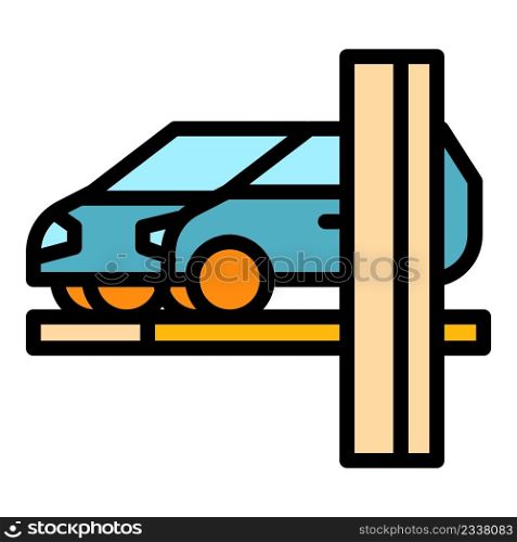 Car lift icon. Outline car lift vector icon color flat isolated. Car lift icon color outline vector