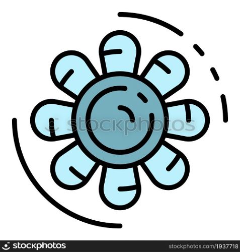 Car motor fan icon. Outline car motor fan vector icon color flat isolated. Car motor fan icon color outline vector