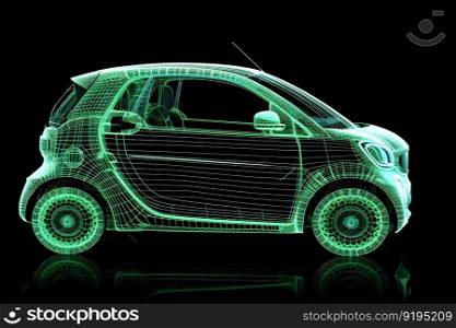 car of the future hologram neon on a black background. Neural network AI generated art. car of the future hologram neon on a black background. Neural network AI generated