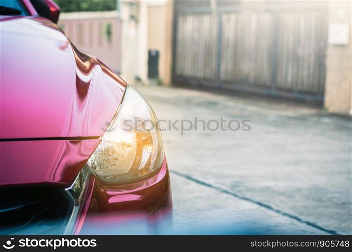 Car on street blurry background.For automotive automobile or transport transportation image.