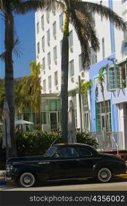 Car parked in front of a building, Miami, Florida, USA
