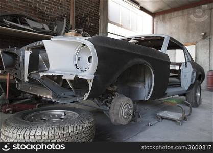 Car parts in garage