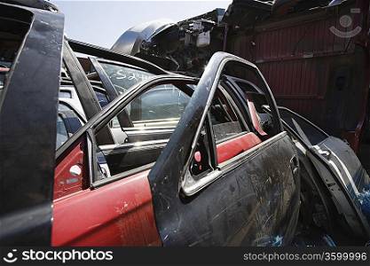 Car parts in junkyard