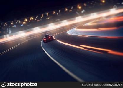 Car race track. Traffic light. Generate Ai. Car race track. Generate Ai
