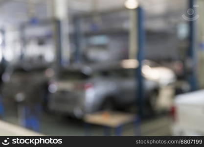 car repair service garage, blur background