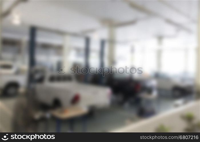 car repair service garage, blur background