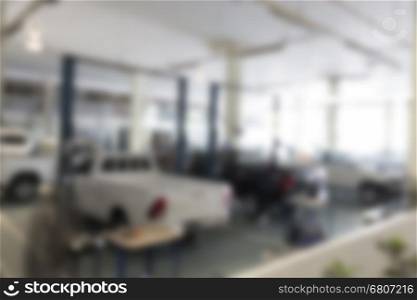 car repair service garage, blur background