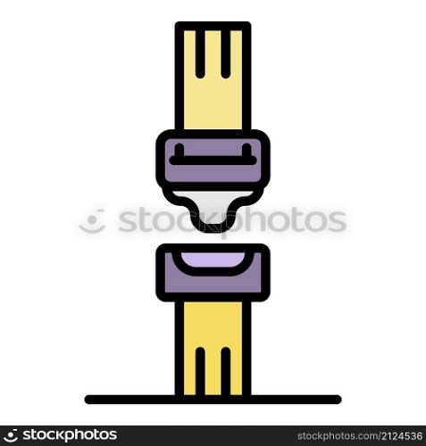 Car seat belt icon. Outline car seat belt vector icon color flat isolated. Car seat belt icon color outline vector