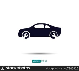 Car service icon, Auto Repair, Flat Maintenance logo design Vector illustration
