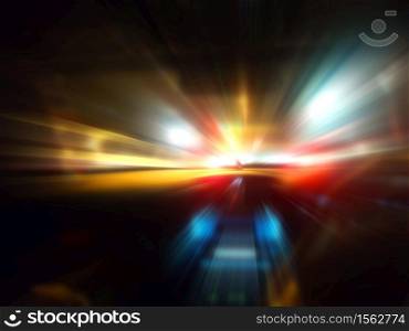car speed motion on night road