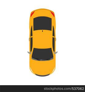 Car top view concept urban automobile flat vector icon isolated on white