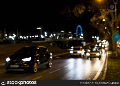 car traffic night streets
