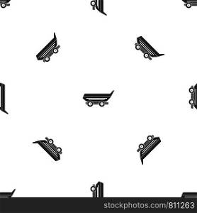 Car trailer pattern repeat seamless in black color for any design. Vector geometric illustration. Car trailer pattern seamless black
