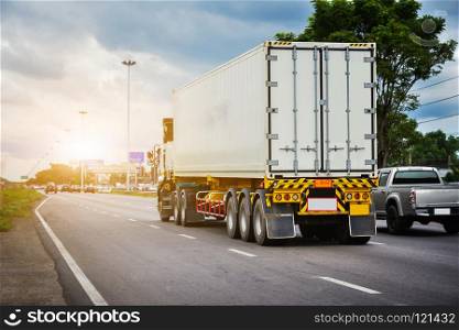Car truck driving on road,Car on highway road transportation