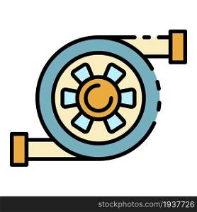Car turbine icon. Outline car turbine vector icon color flat isolated. Car turbine icon color outline vector