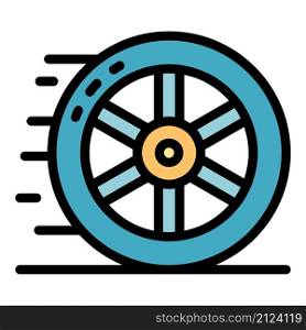 Car wheel icon. Outline car wheel vector icon color flat isolated. Car wheel icon color outline vector