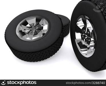 car wheels. 3d