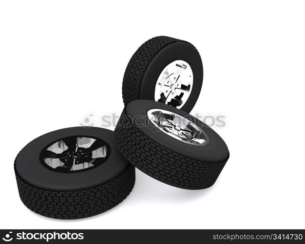 car wheels. 3d