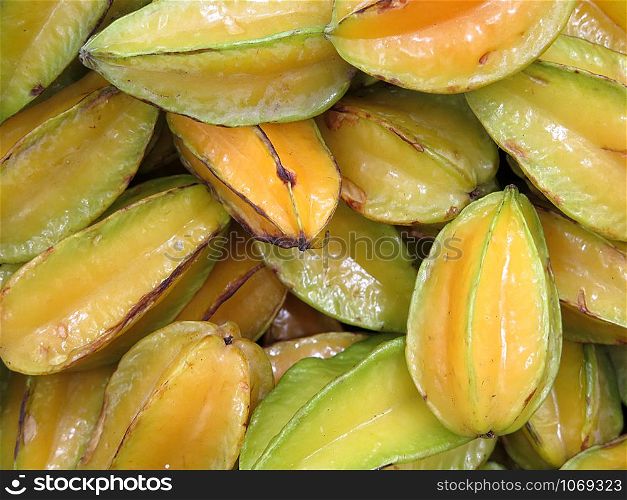 carambola fruit background, delicious tropical fruit