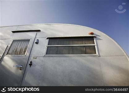Caravan exterior, low angle view
