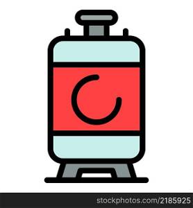 Carbon dioxide cylinder icon. Outline carbon dioxide cylinder vector icon color flat isolated. Carbon dioxide cylinder icon color outline vector